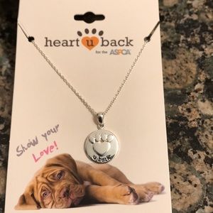 STERLING SILVER HEART U BACK PAW PENDANT 98.00 NWT